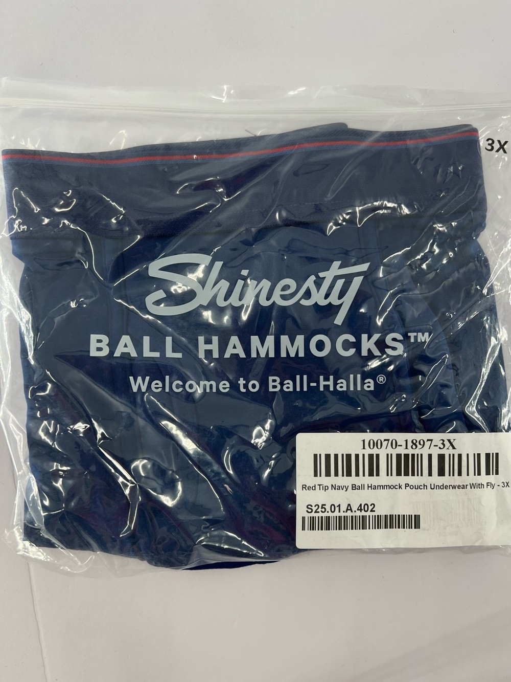NWT Shinesty Ball Hammock Boxer Briefs 3X Blue Navy The Blueberry Pie With Fly